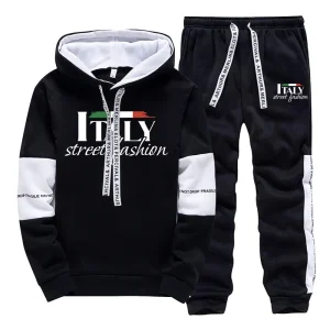 2025 Hot Sale Men's Tracksuit Hoodies and Sweatpants Fashion Italy Printed Pullover Streetwear Urban Trend Casual Sporty Wear