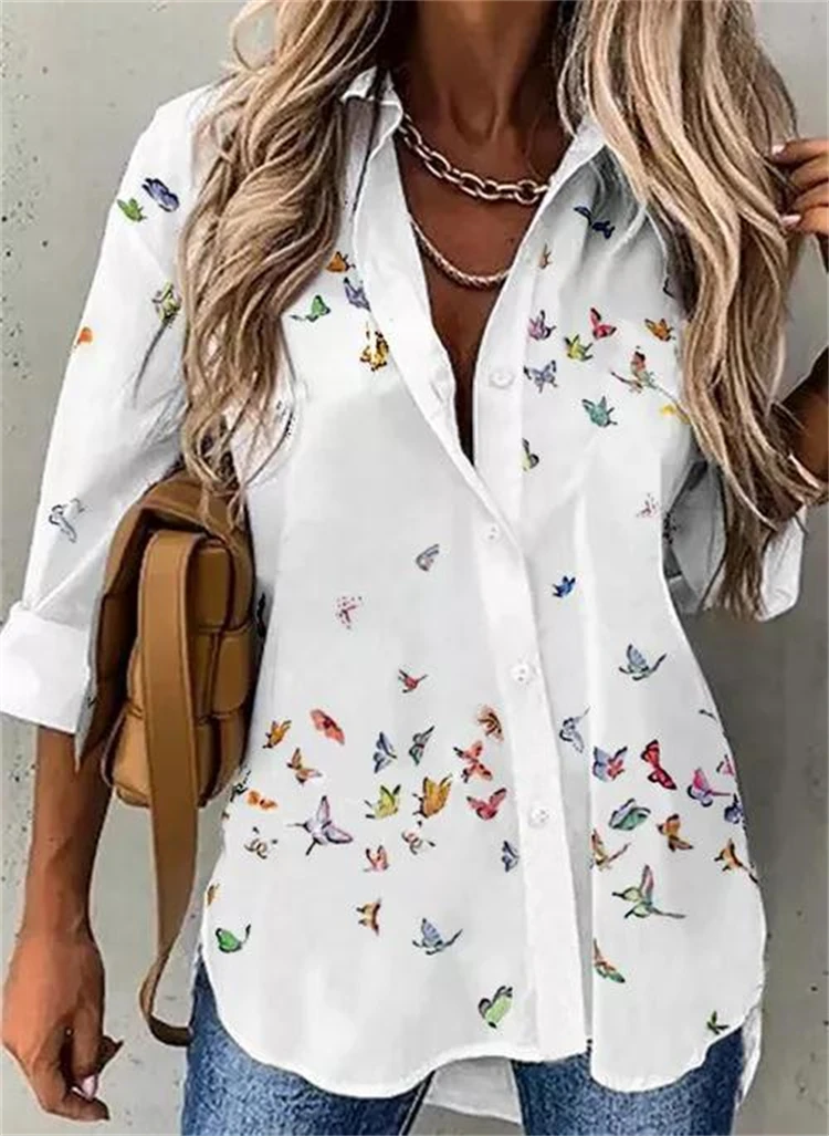 Temperament Women Shirt Loose Long Sleeve Shirt Women Casual Printed Women Top - Image 6