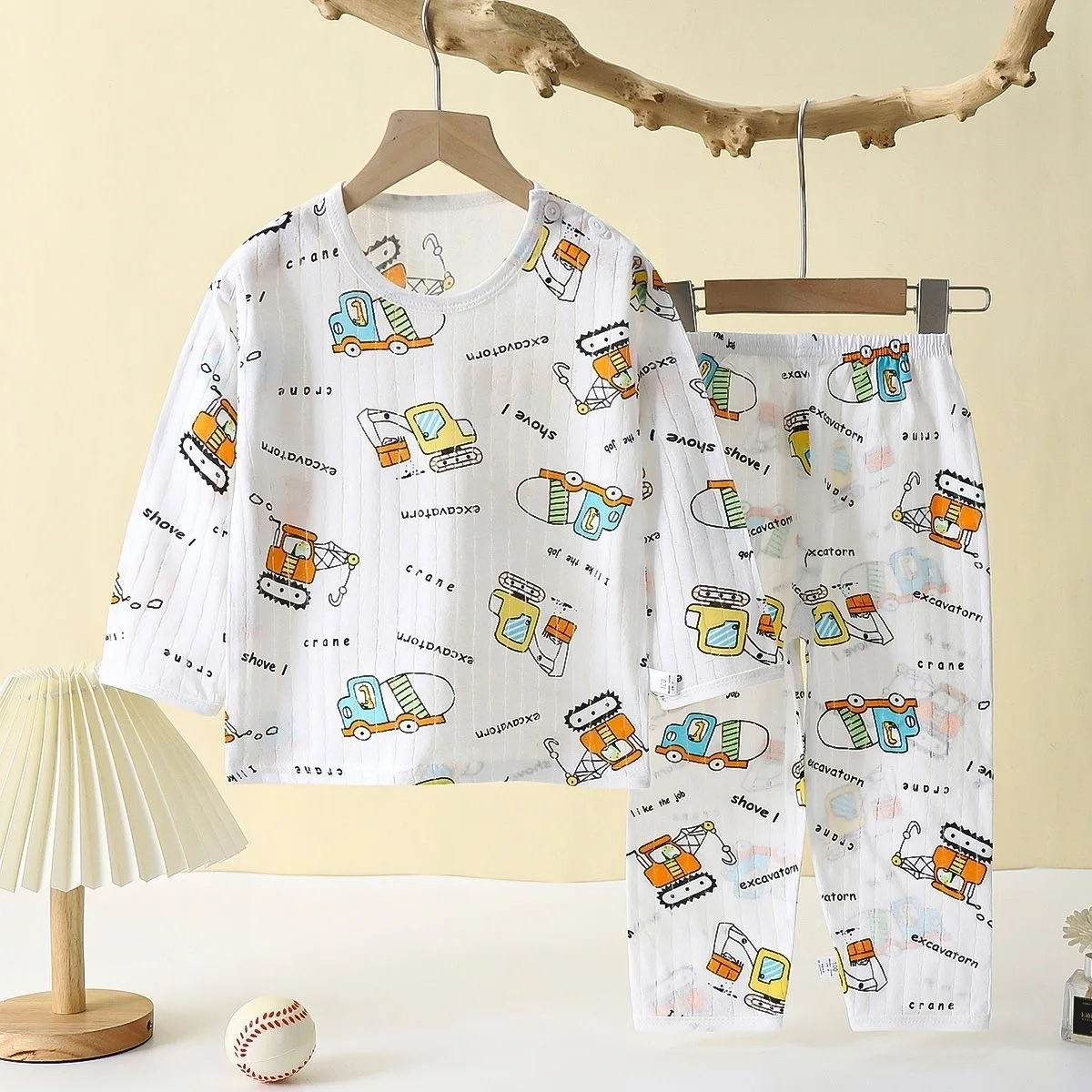 Soft Breathable Cotton Baby Children Pajamas Set Cute Cartoon Long Sleeve Home Sleepwear Set for 0-5 Years Old - Image 3