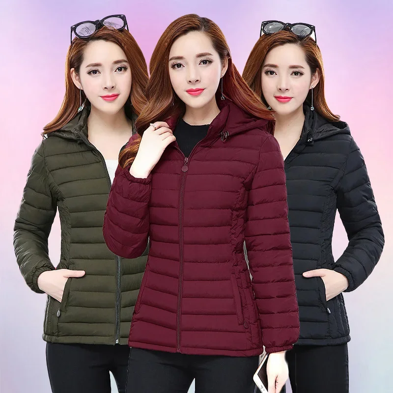 Winter Jackets for Women Cotton Padded Ultralight Coat Women's Parkas Lady Winter Thickened Slim Warm Jacket Female Hooded Parka - Image 5