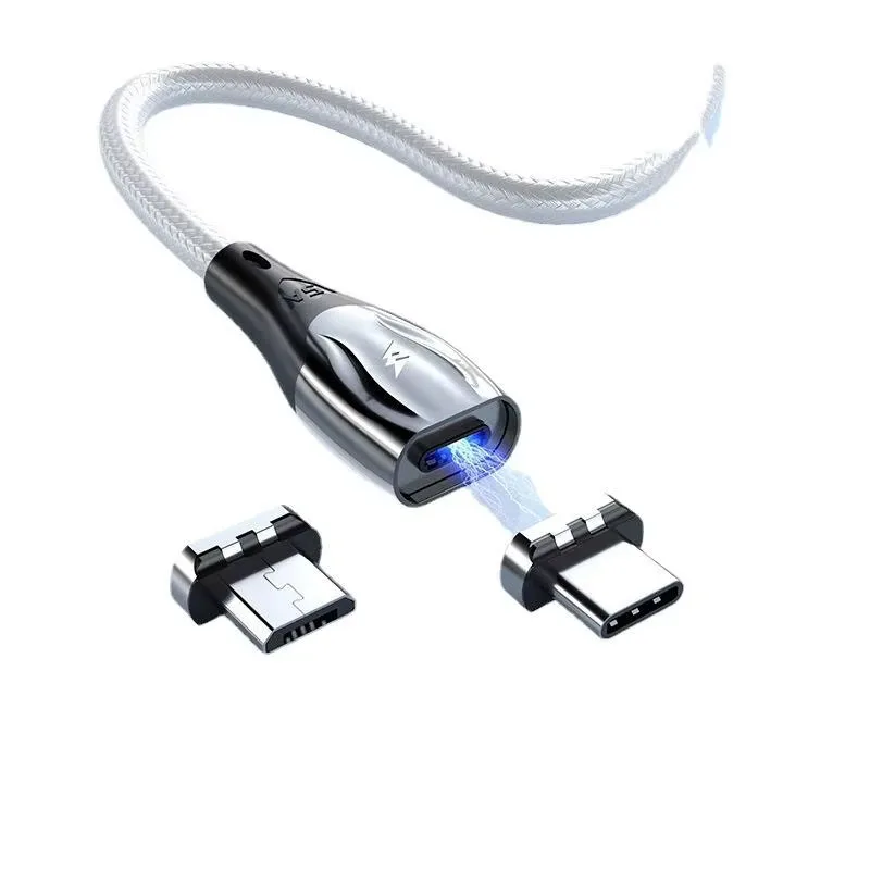 5A Fast Charging Magnet Data Cable Charger Magnetic Usb Metal Fast Charge 2 in 1 TYPE C Micro Usb Connector - Image 5