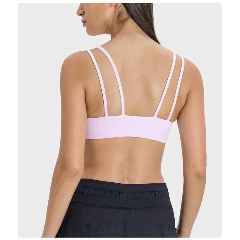Lksd Vantage Sports Bra Women Buttery-soft Comfort Flat Straps Bonded Seams Fixed Padded Bras With Reflective LSKD Logo - Image 5