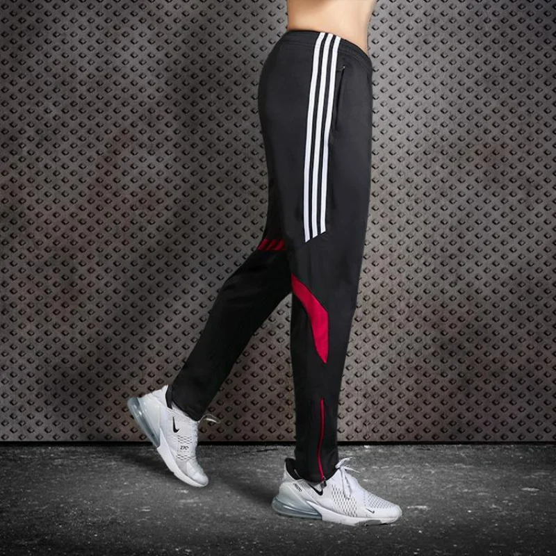 Summer Versatile Casual Sports Straight Pants Men Printed Stripe Elastic Waist Drawstring Pocket Ventilate Thin Loose Trousers - Image 4