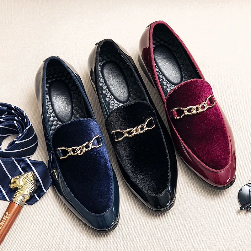 Luxury Design Suede Men's Loafers Black Blue Red Casual Dress Shoes For Nightclub Party Monk Strap Men Shoes Size 38-47 - Image 6