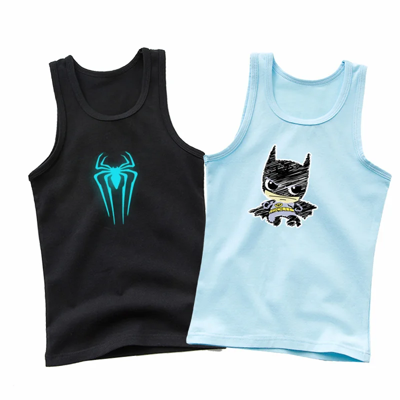 Baby Boys Summer Sleeveless T-shirt Cartoon Hero Vest 2pcs Sets Children Thin Cotton Undershirt Sports Tank Tops 3-12Y - Image 4