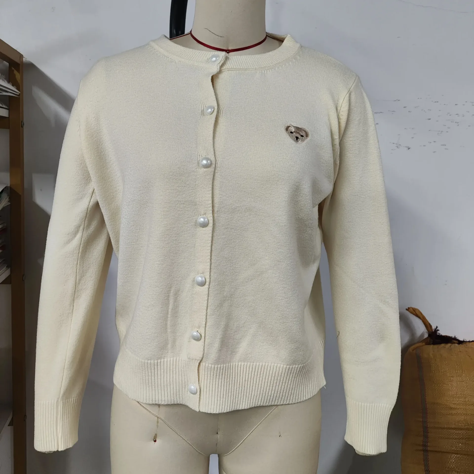 Yaminiya Autumn 2024 O-Neck Knit Sweater Sweet Cartoon Embroidery Casual Tops Japanese Fashion Single Breasted Cardigan Harajuku - Image 6
