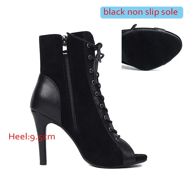 Latin Dance Heels Shoes for Women Party Boots High Heels Black Sandals Sexy Brand New Latin for Ballroom Jazz Stilettos Boots - Image 6