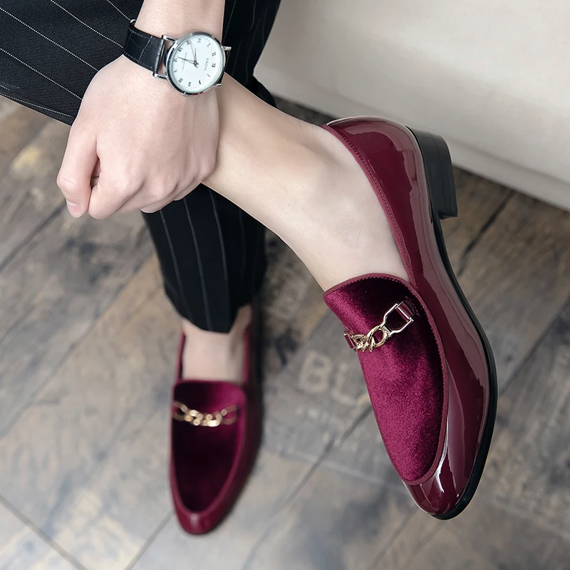 Luxury Design Suede Men's Loafers Black Blue Red Casual Dress Shoes For Nightclub Party Monk Strap Men Shoes Size 38-47 - Image 2
