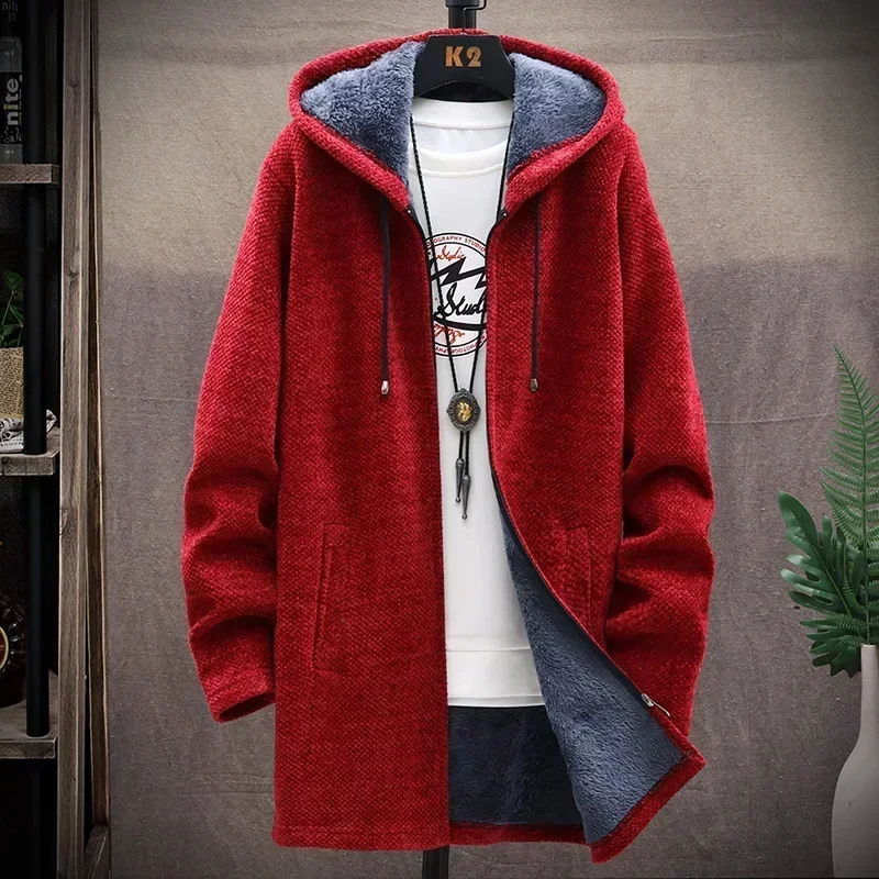 Men Sweaters Coat Autumn Winter New Hot Warm Zipper Medium Long Cardigan Sweaters Man Casual Knitwear Sweatercoat Mens Clothes - Image 6