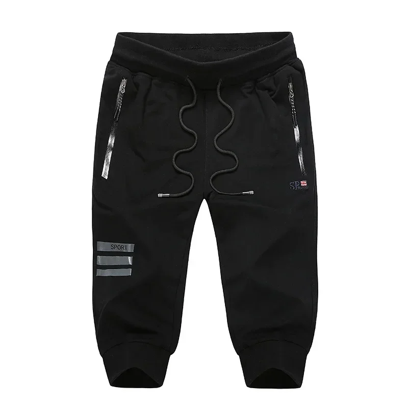 Long Three Quarter Men's Shorts Cotton Elastic Summer Bermuda Male 3/4 Calf Big Size Plus Large 6XL 7XL 8XL 9XL Cuff Below Knee - Image 3