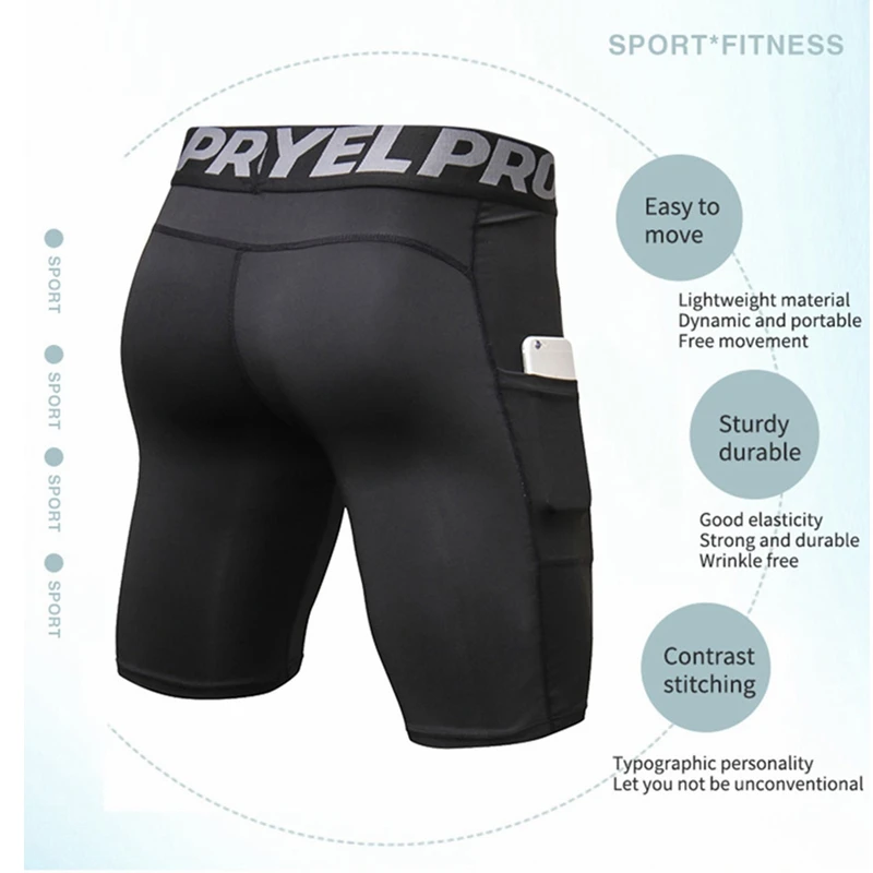 New Design Men's Shorts With Pocket Basketball Shorts Sport Running Tight Fitness Short Trouser Shorts - Image 4