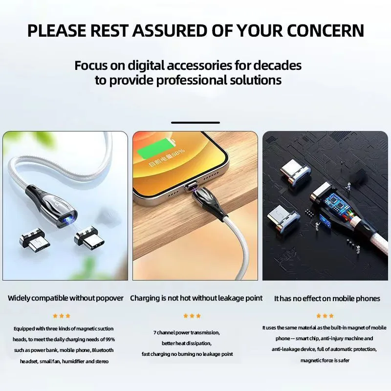 5A Fast Charging Magnet Data Cable Charger Magnetic Usb Metal Fast Charge 2 in 1 TYPE C Micro Usb Connector - Image 6