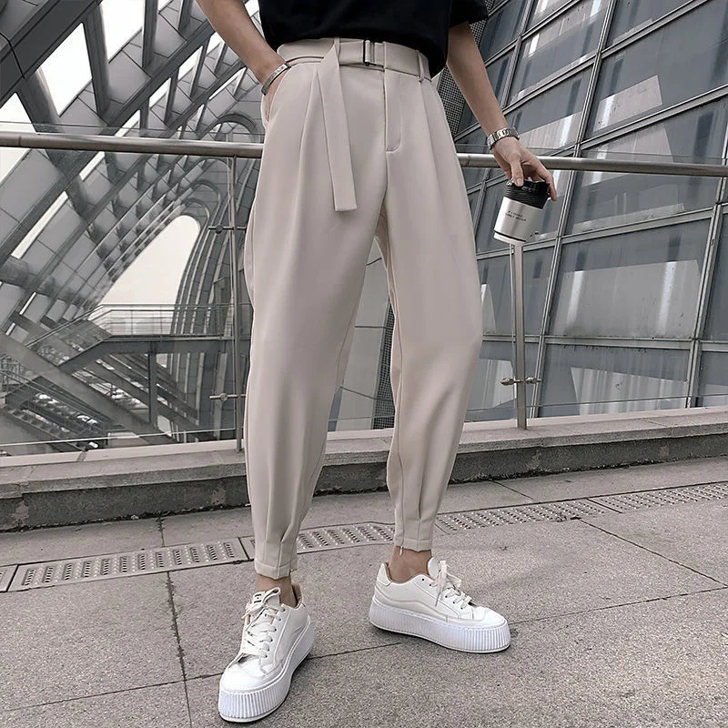 28-38 Size Fashion Men Casual Suit Pants Korean Slim Classic Harem Pants Wild Vintage Loose Solid High Quality Blazer Trousers - Image 2