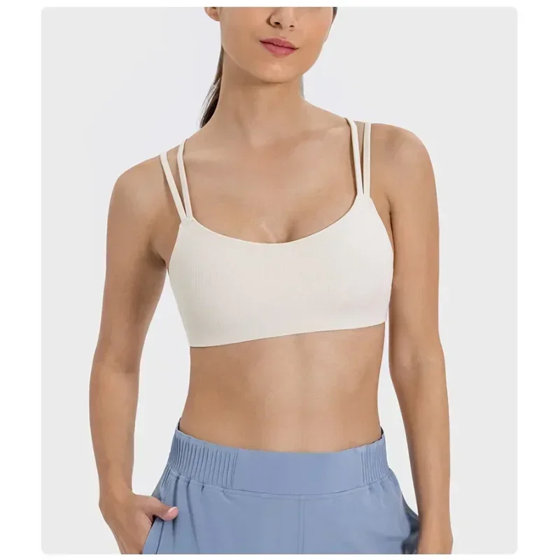 Lksd Vantage Sports Bra Women Buttery-soft Comfort Flat Straps Bonded Seams Fixed Padded Bras With Reflective LSKD Logo - Image 6