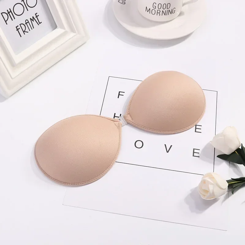1/2Pcs Sexy Women Invisible Push Up Bra Self-Adhesive Silicone Bust Front Closure Sticky Bra Black Skin Backless Strapless Bra - Image 2