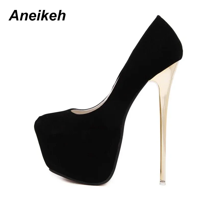 Aneikeh Big Size 41 42 43 44 45 Sexy Pumps Wedding Women Fetish Shoes High Heel Stripper Flock Pumps 16 cm Zapatos Mujer - Image 2
