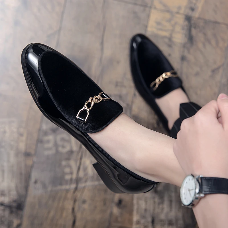 Luxury Design Suede Men's Loafers Black Blue Red Casual Dress Shoes For Nightclub Party Monk Strap Men Shoes Size 38-47 - Image 3