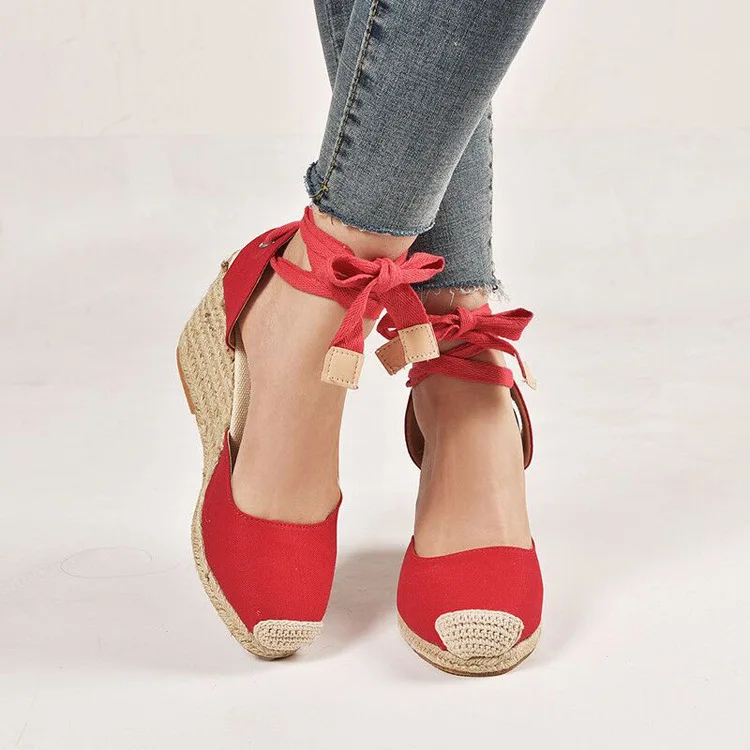 Black Platform Sandals Clogs Wedge Straw Shoes Women Summer Heels Large Size Suit Female Beige Espadrilles Handmade Girls 2024 C - Image 2