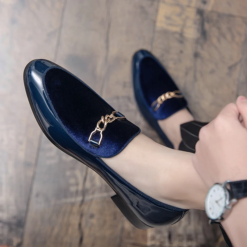 Luxury Design Suede Men's Loafers Black Blue Red Casual Dress Shoes For Nightclub Party Monk Strap Men Shoes Size 38-47 - Image 4