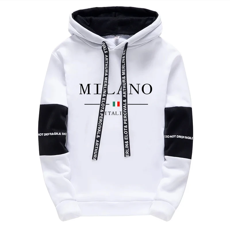 Newest Fahsion Mens Sportswear Hooded Sweatshirts Jogger Pants Male Daily Casual Sport Jogging Suit Italia Milan Printed Hoodies - Image 5