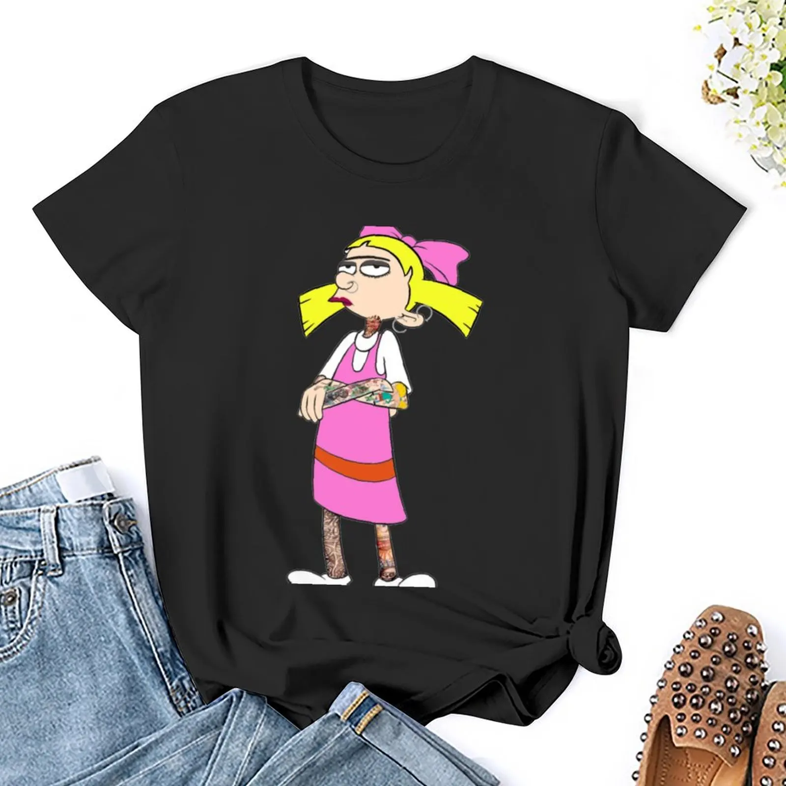 Helga G. Pataki with Tattoos T-Shirt tops Short sleeve tee animal print shirt for girls plus size tops womans clothing - Image 5