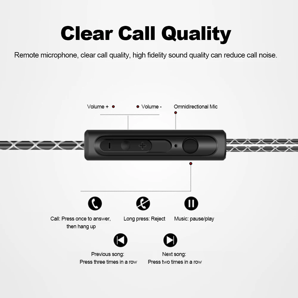 S760 Wired In-ear Waterproof Earphones Ear Hook Earbuds Stereo Super Bass Headphones Sport Headset with Microphone - Image 4