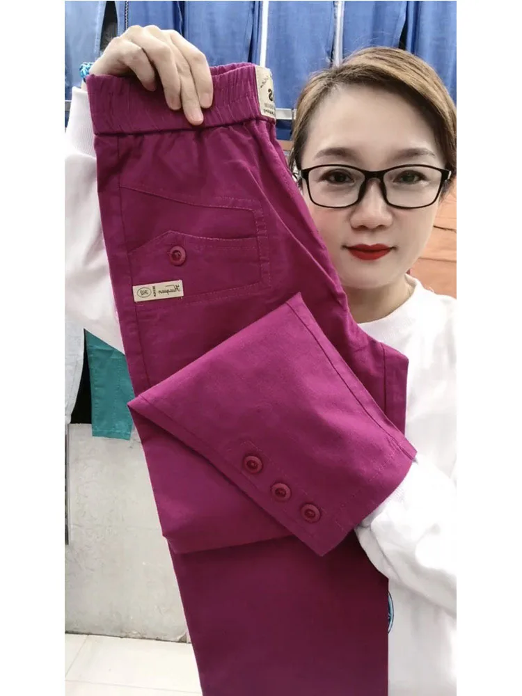 Women Cotton Linen Harun Pants Summer Loose New 2023 Ladies High Waist Versatile Thin Slim Casual Pants Female Nine-Point Pants - Image 5
