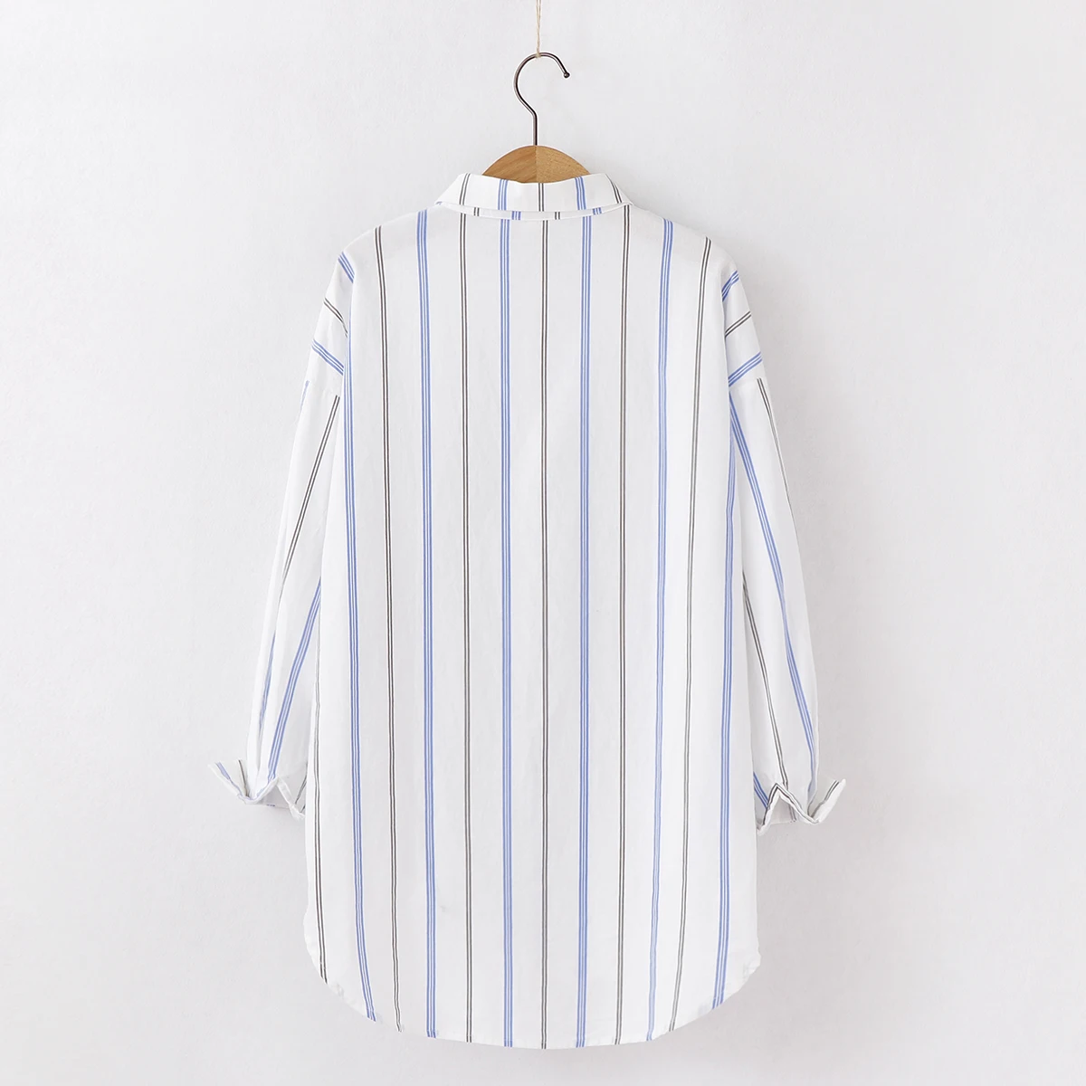 Loose Casual Striped Shirts Women 2024 New Ladies Sweet Simple Style Long Sleeve Print Shirt Female Blouse and Tops Lady Clothes - Image 6