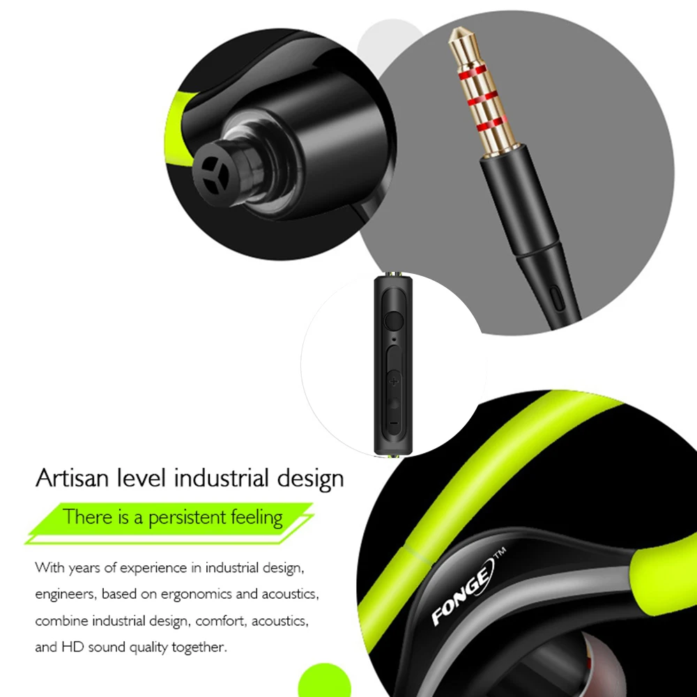 S760 Wired In-ear Waterproof Earphones Ear Hook Earbuds Stereo Super Bass Headphones Sport Headset with Microphone - Image 3
