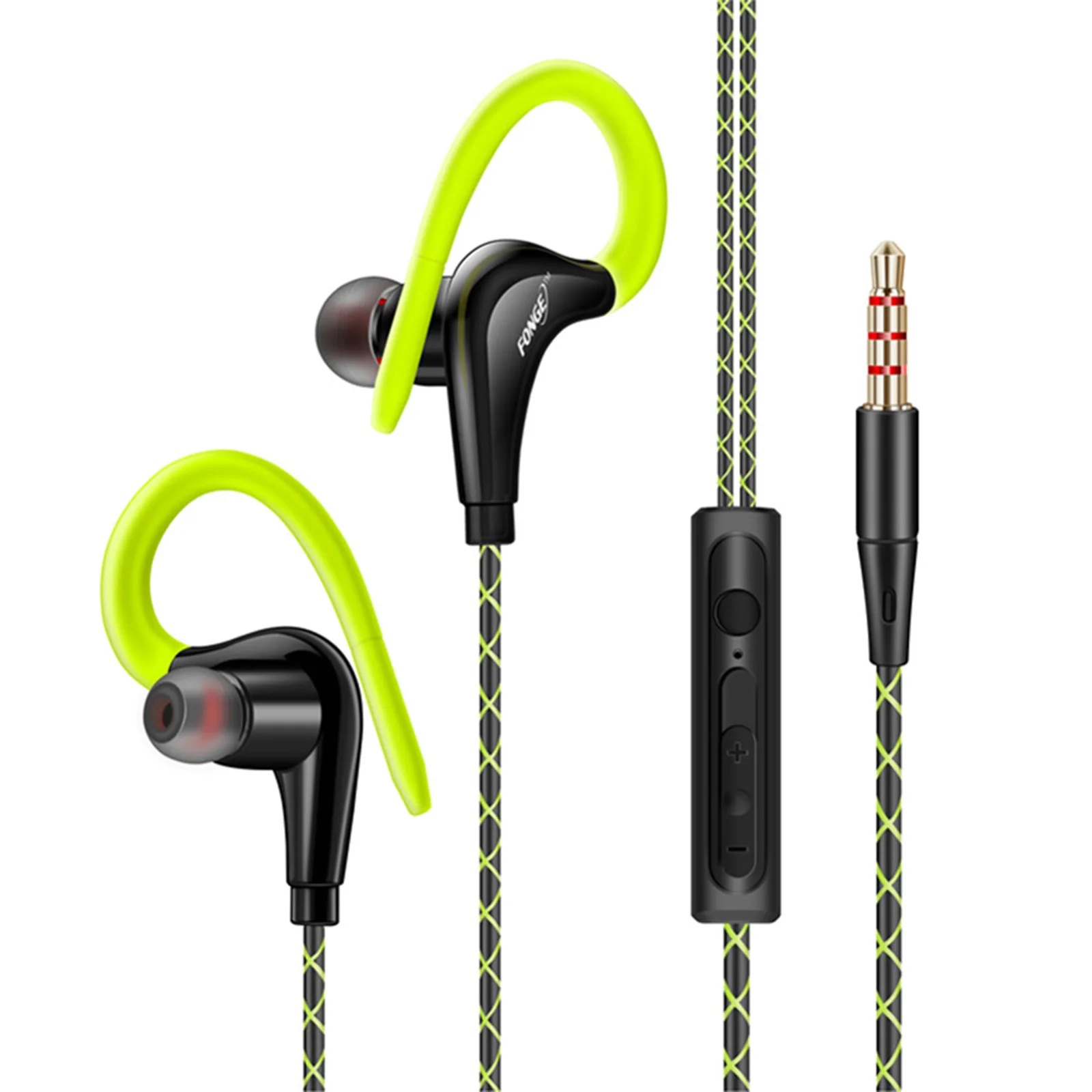 S760 Wired In-ear Waterproof Earphones Ear Hook Earbuds Stereo Super Bass Headphones Sport Headset with Microphone - Image 2