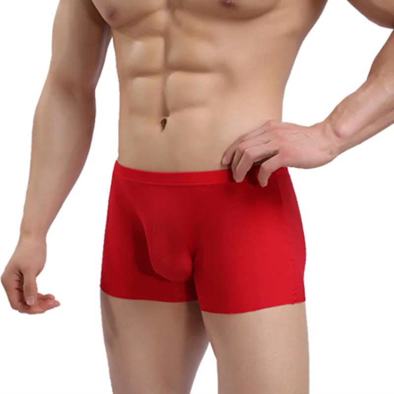 Men’s Seamless Silk Boxer Briefs – High Elastic U-Pouch Slim Fit Underwear - Image 2