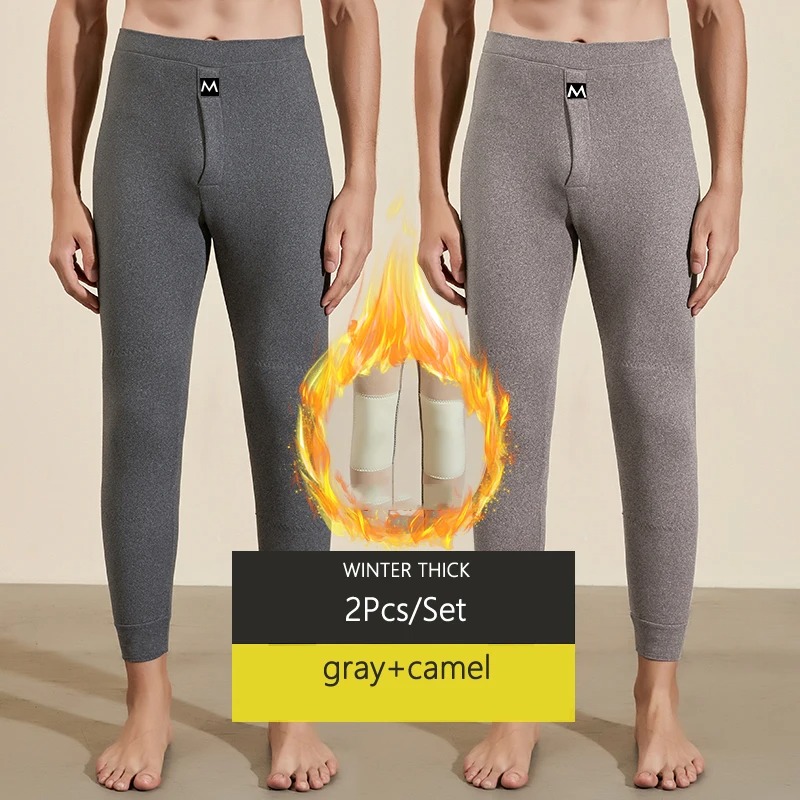 Men’s Winter Thermal Underwear Pants – Warm Wool-Blend Thickened Leggings (2-Piece Set) - Image 8