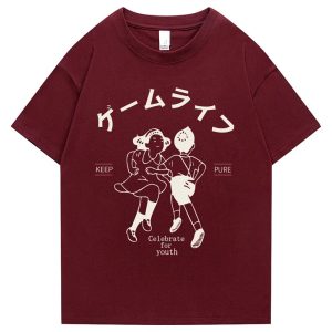 Japanese Kanji Hip Hop T-Shirt for Men – Harajuku Streetwear Cotton Tee