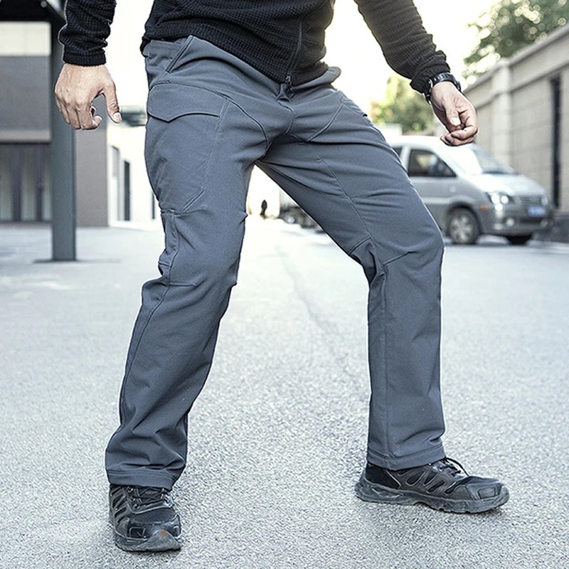 Men Fleece Hiking Pants Winter Waterproof Windproof Outdoor Trousers - Image 3