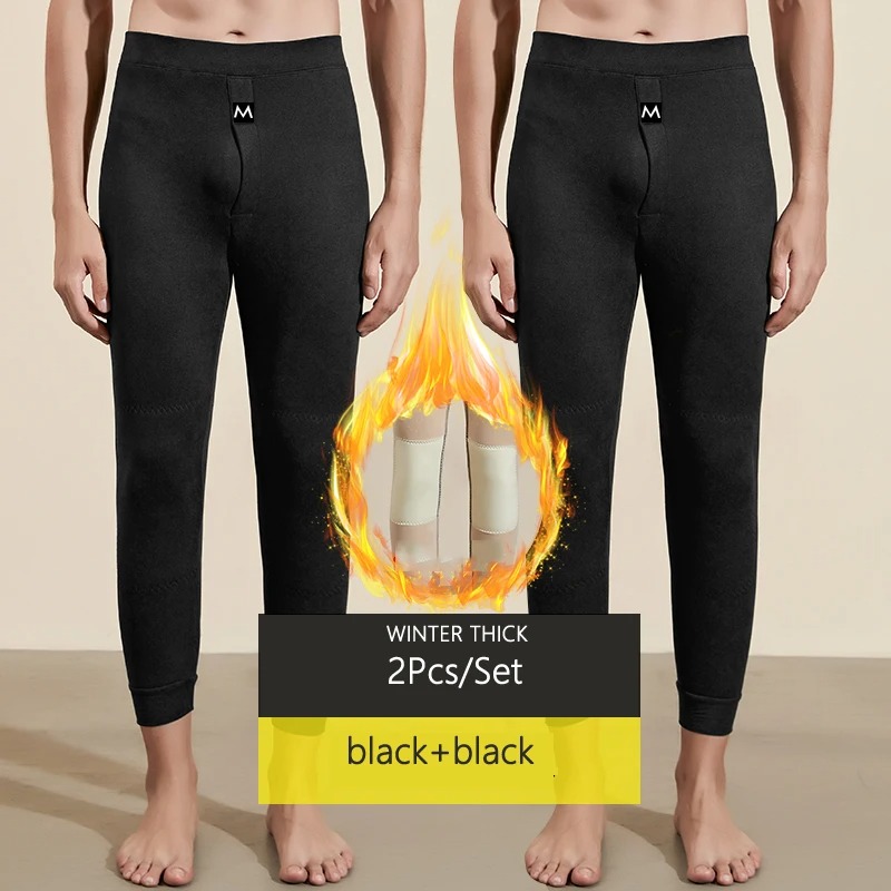 Men’s Winter Thermal Underwear Pants – Warm Wool-Blend Thickened Leggings (2-Piece Set) - Image 4