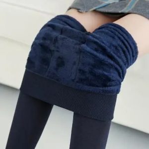 Women’s Winter Fleece Leggings – Punk Black High Waist Jeggings
