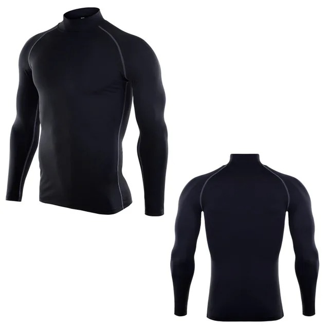 Men’s Compression Dry-Fit T-Shirt – Stand Collar Gym Running & Bodybuilding Rashguard - Image 6