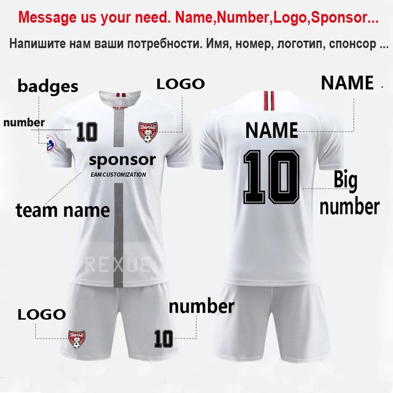 Men & Kids Training Football Jersey Set 23/24 – Custom Sublimation Quick-Dry Team Club Soccer Uniform - Image 6
