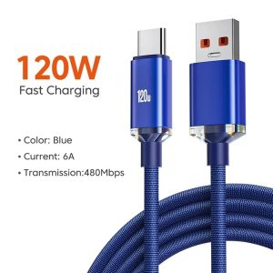 NNBILI 120W USB-A to USB-C / USB-C to USB-C Fast Charging Data Cable