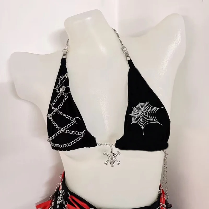 y2k accessories crop top y2k tops y2k fashion gothic bustier top y2k t shirt fairy grunge halter topy2k clothes y2k crop top - Image 4