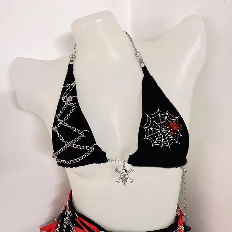 y2k accessories crop top y2k tops y2k fashion gothic bustier top y2k t shirt fairy grunge halter topy2k clothes y2k crop top - Image 5