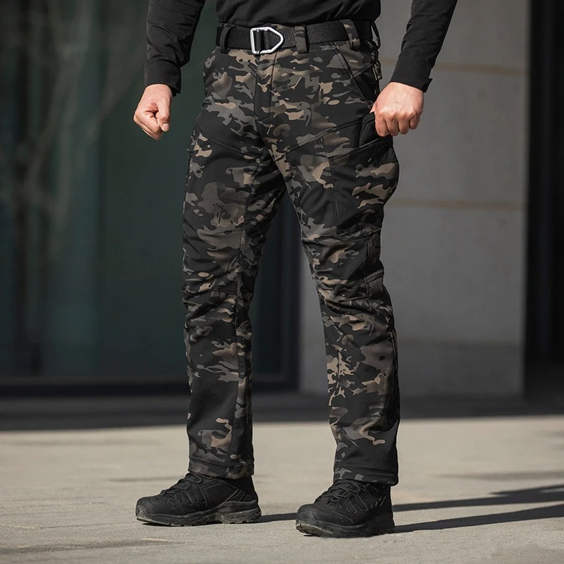 Men Fleece Hiking Pants Winter Waterproof Windproof Outdoor Trousers - Image 5
